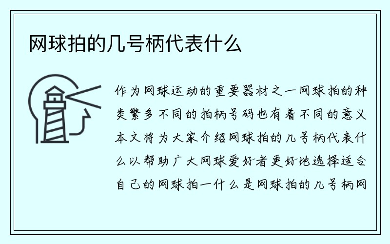 网球拍的几号柄代表什么